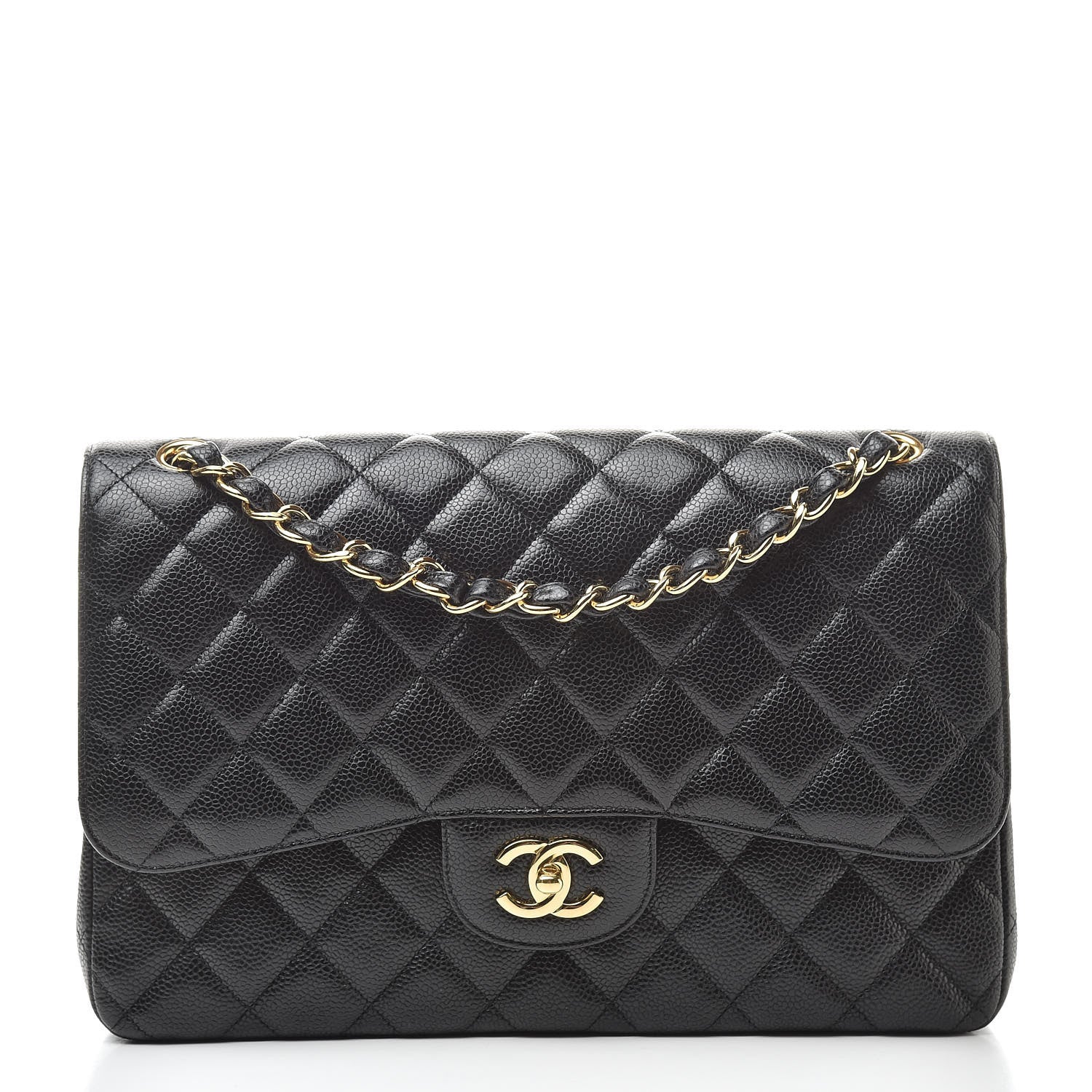 Chanel Caviar Quilted Jumbo Double Flap Black 1 of 10