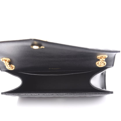 Saint Laurent Grain De Poudre Textured Mixed Matelasse Triquilt Medium Monogram Satchel Black 5 of 9