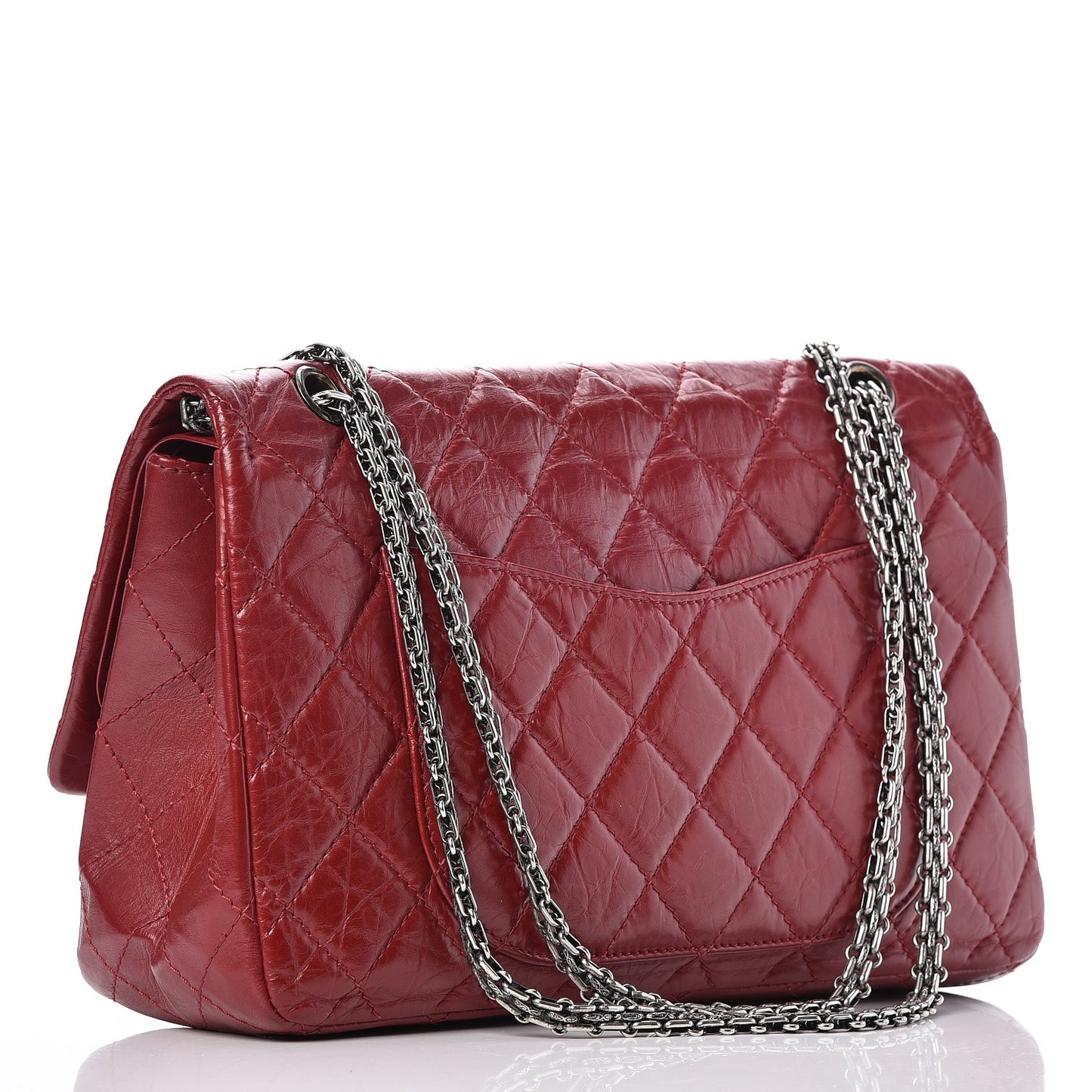 Aged Calfskin Quilted 2.55 Reissue 227 Flap Red