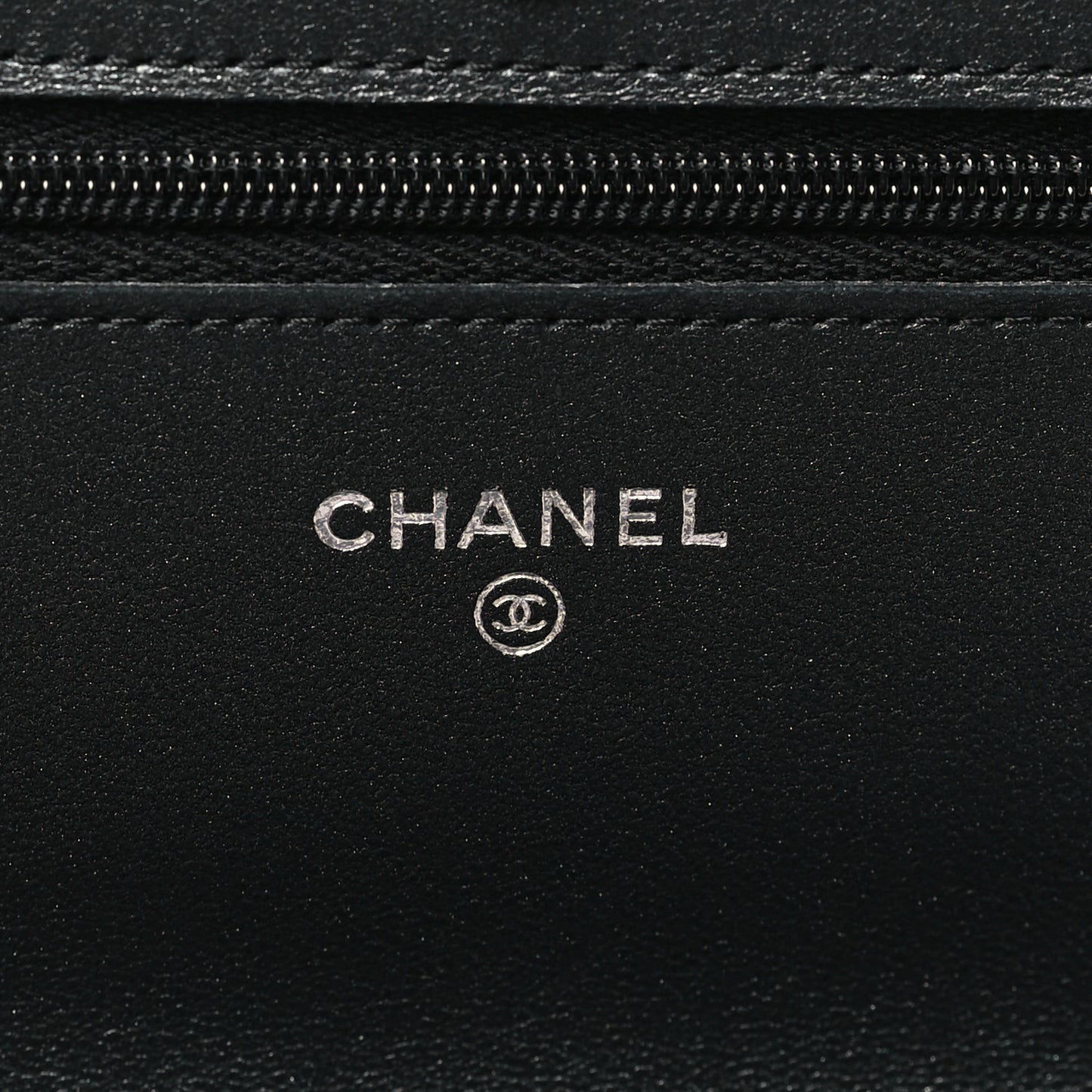 Iridescent Lambskin Quilted Wallet On Chain WOC So Black