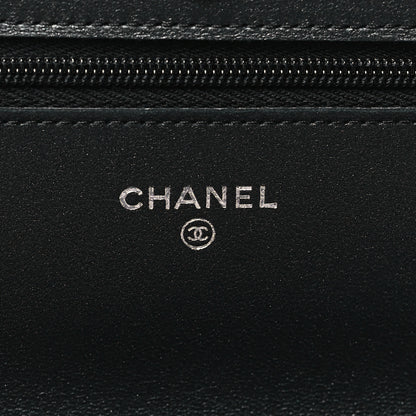 Chanel Iridescent Lambskin Quilted Wallet On Chain WOC So Black 6 of 12