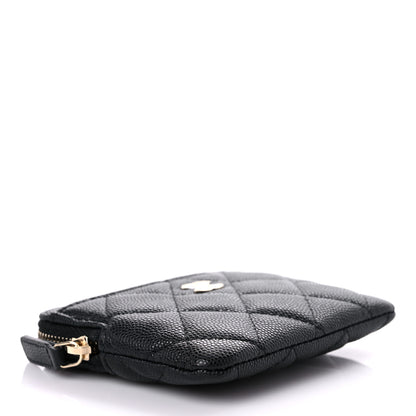 Chanel Caviar Quilted Zip Card Holder Wallet Black 4 of 8