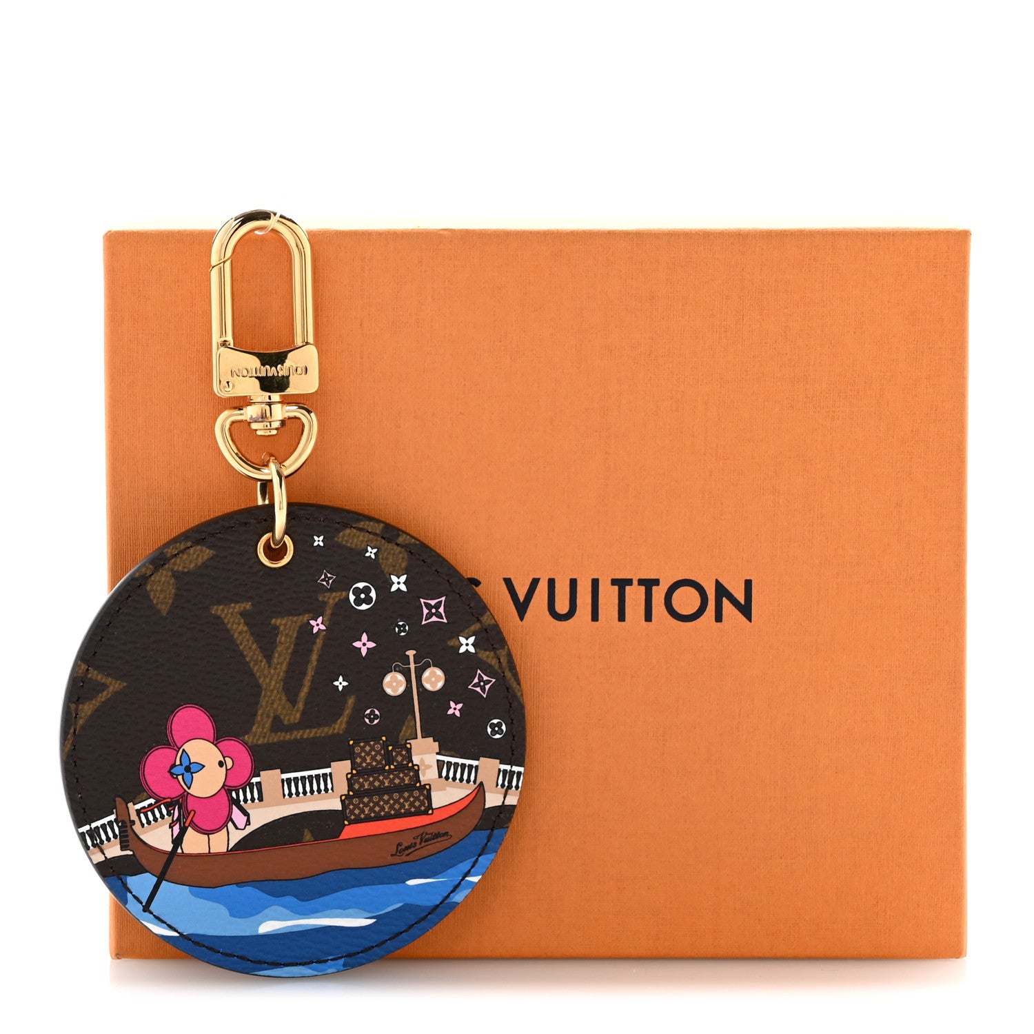 Louis Vuitton Monogram 2019 Christmas Animation Venice Bag Charm Key Ring Blue 4 of 4