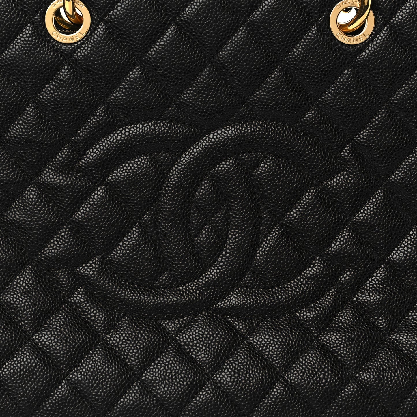 Caviar Quilted Grand Shopping Tote GST Black