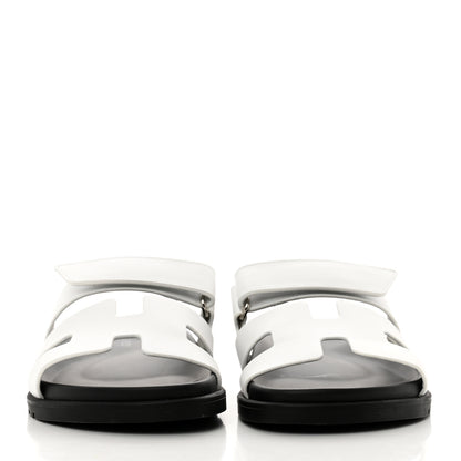 Hermes Calfskin Womens Chypre Sandals 37 White 2 of 9