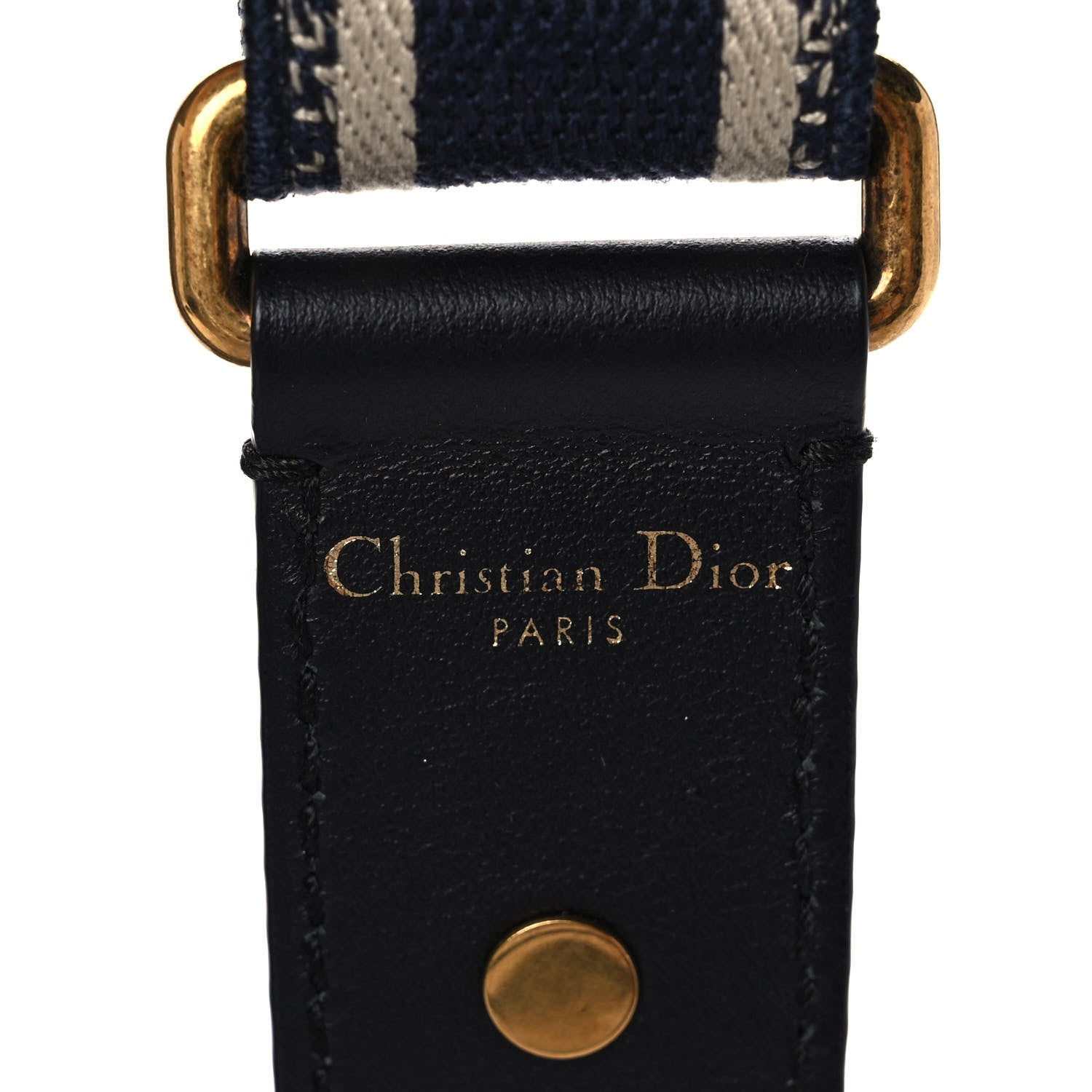 Christian Dior Canvas Embroidered Shoulder Strap Blue 3 of 6