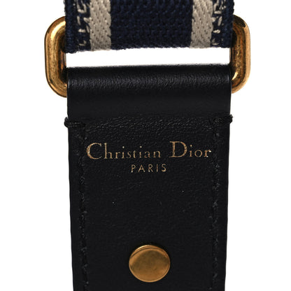 Christian Dior Canvas Embroidered Shoulder Strap Blue 3 of 6