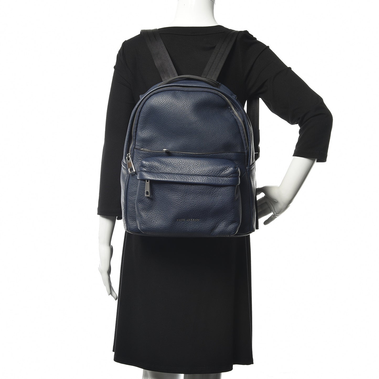 Pebbled Calfskin Varsity Backpack French Navy