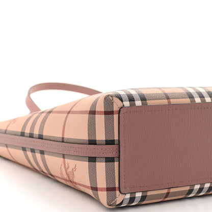 Burberry Grainy Calfskin Haymarket Check Medium Reversible Tote Dusty Pink 12 of 16