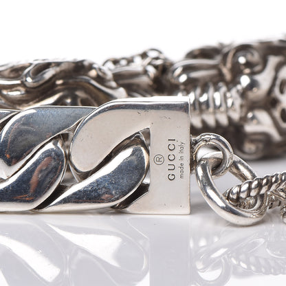 Gucci Sterling Silver Tiger Head Motif Gourmette Bracelet 5 of 6
