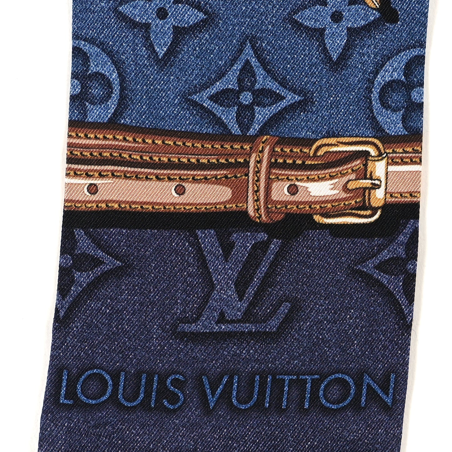 Silk Denimgram Confidential Bandeau Denim Blue