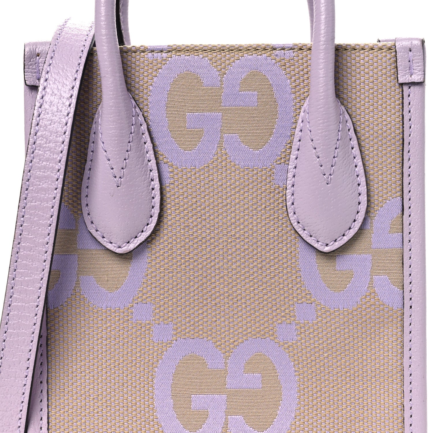 Gucci Monogram Jumbo GG Textured Dollar Calfskin Mini Tote Bag Beige Lapis 8 of 12