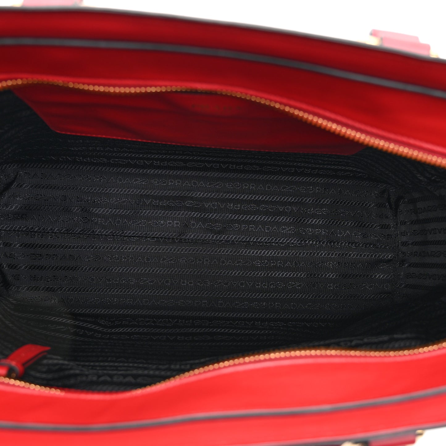 Saffiano Soft Calfskin Large Zippered Tote Fuoco