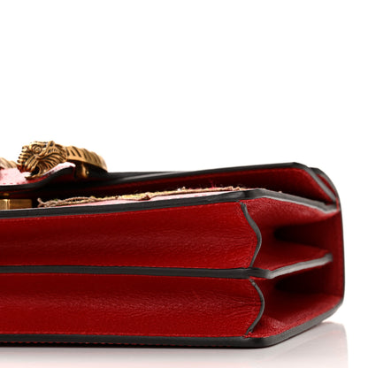 Gucci Calfskin Web Floral Embroidered Small Dionysus Shoulder Bag Hibiscus Red 10 of 11