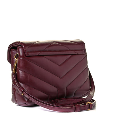 Saint Laurent Calfskin Y Quilted Monogram Toy Loulou Monogram Crossbody Bag Rouge Legion 2 of 9