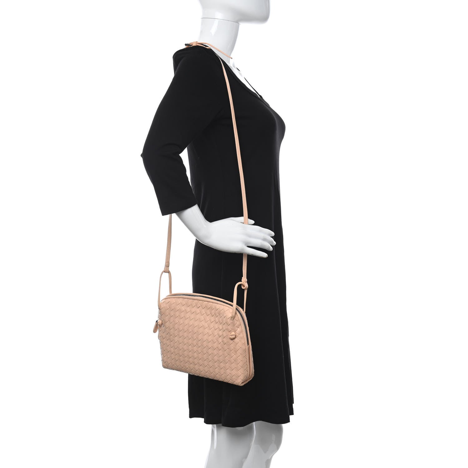 Bottega Veneta Nappa Intrecciato Nodini Crossbody Messenger Nude 2 of 11
