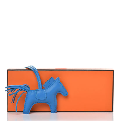 Hermes Milo Lambskin Grigri Rodeo Horse Bag Charm PM Bleu Zanzibar 4 of 4