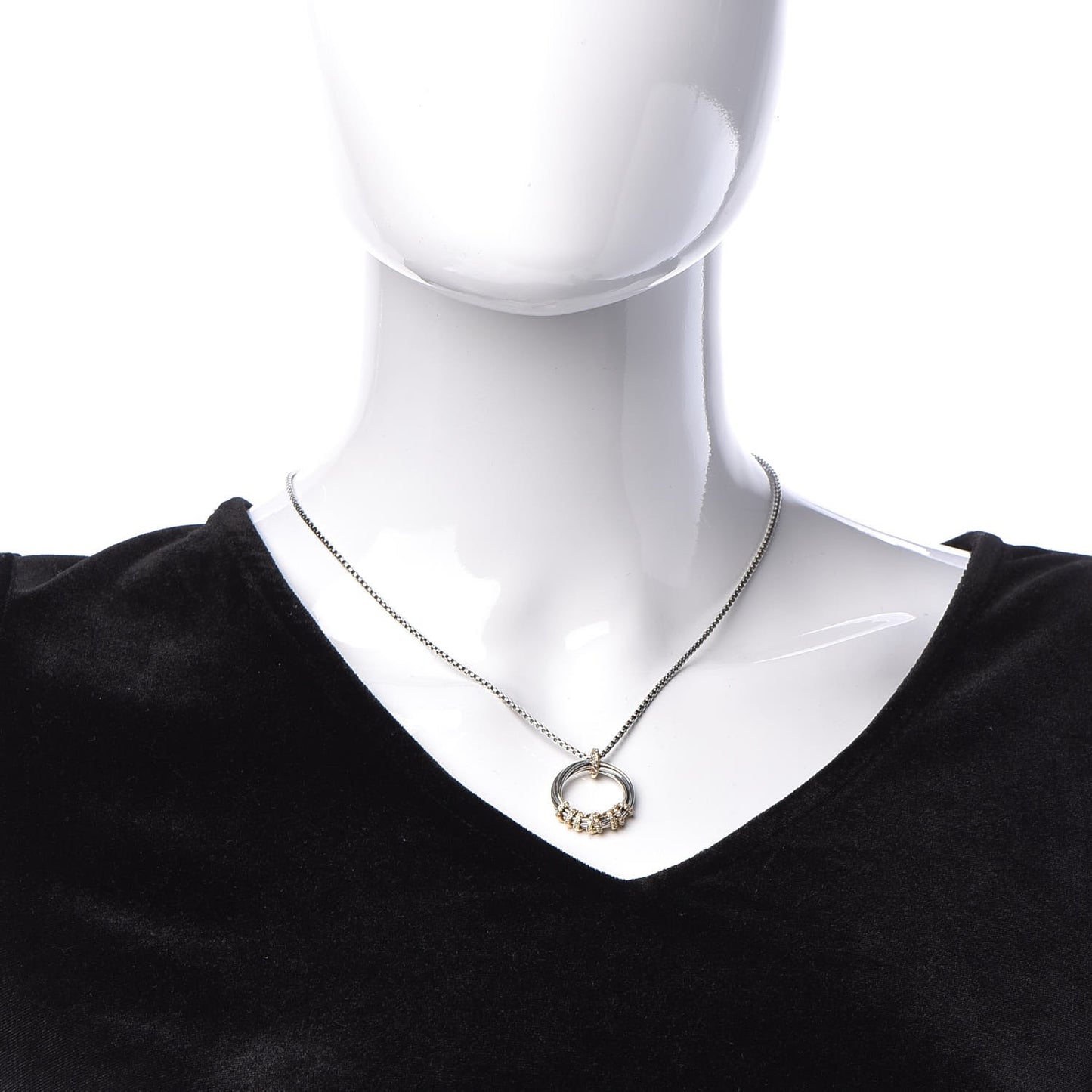 Sterling Silver 18K Yellow Gold Diamond Helena Necklace