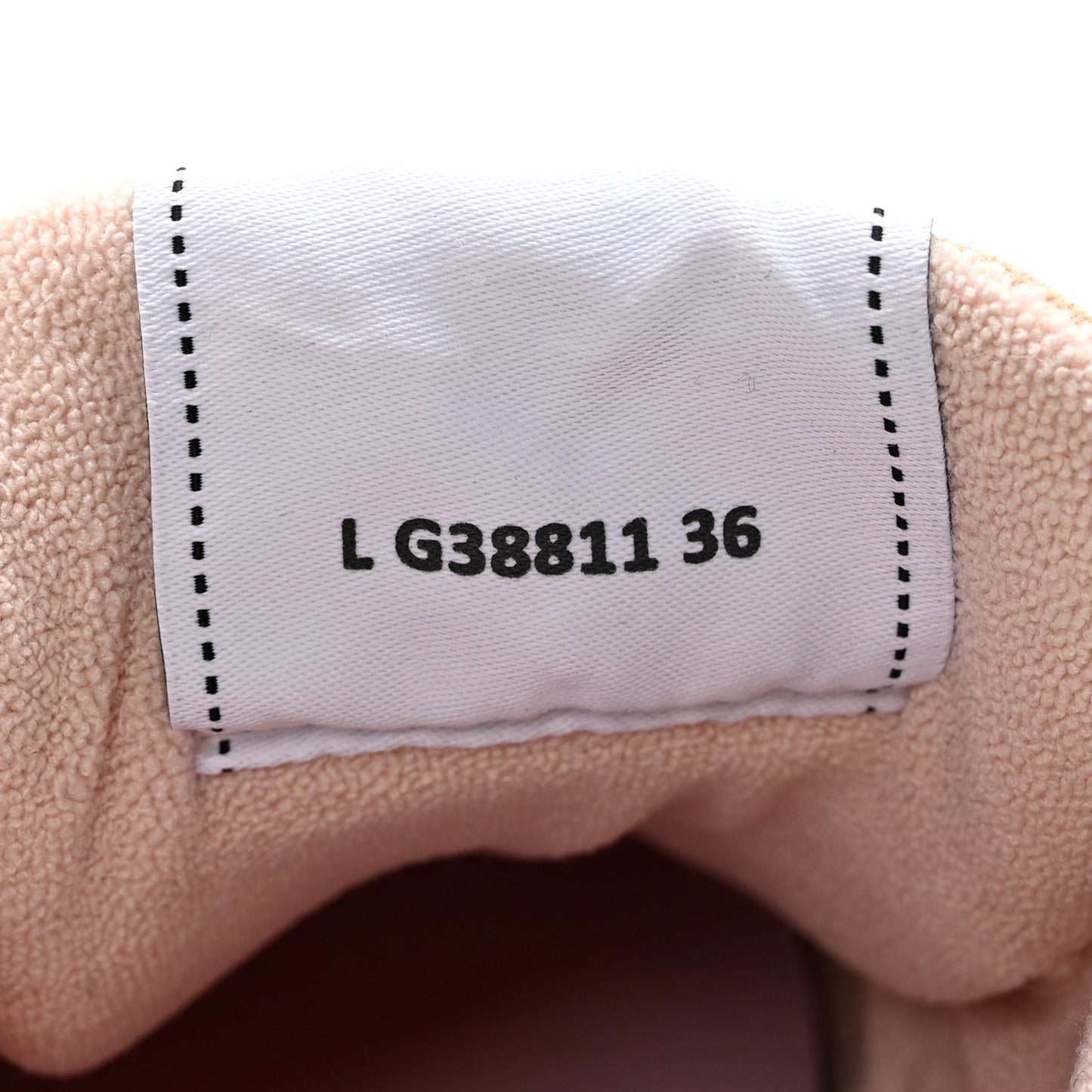 Fabric Suede Calfskin Logo Sneakers 36 Beige Pink
