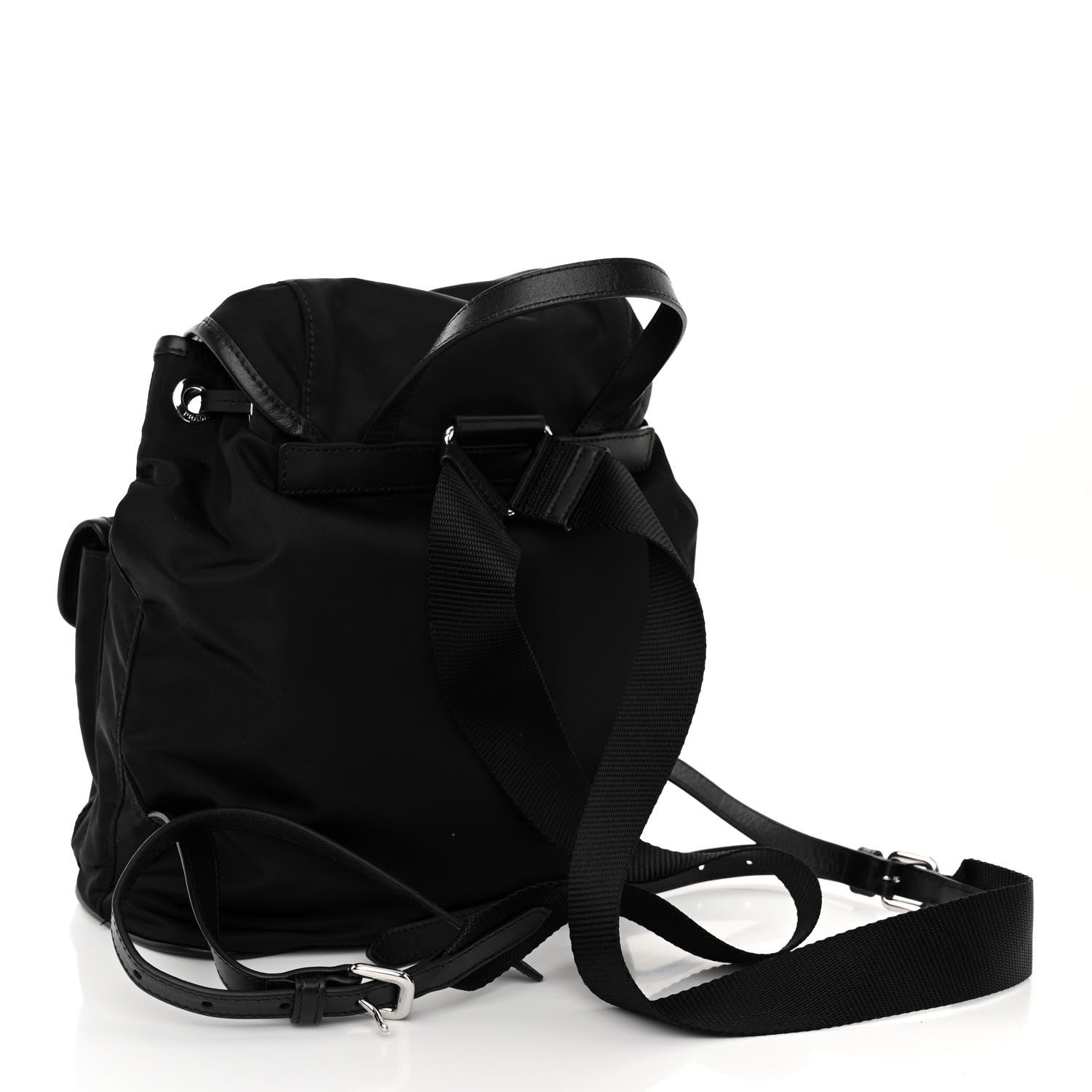 Prada Tessuto Nylon Vitello Backpack Black 4 of 11