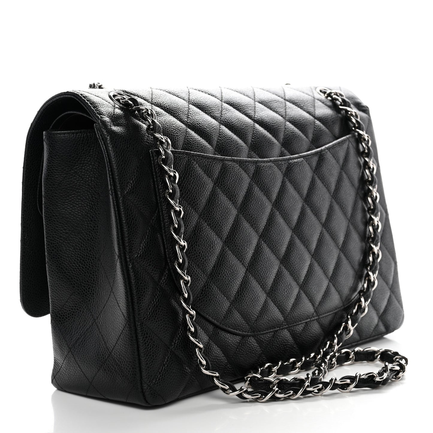 Caviar Quilted Maxi Double Flap Black