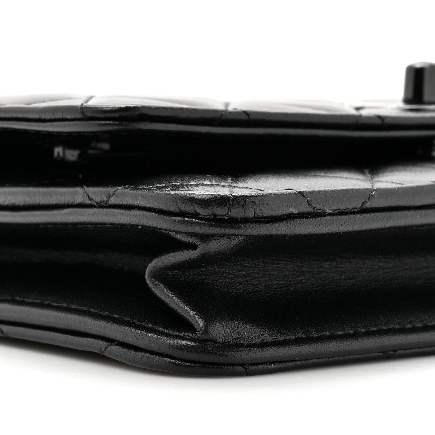 Chanel Lambskin Quilted Trendy CC Wallet On Chain WOC So Black 11 of 11