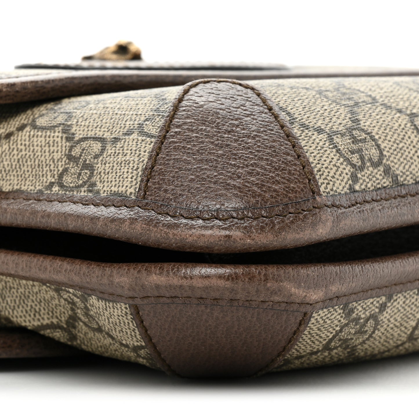 GG Supreme Monogram Web Small Neo Vintage Double Flap Messenger Bag Beige New Acero