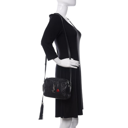 Saint Laurent Calfskin Heart Embossed Monogram Lou Camera Bag Black 2 of 11