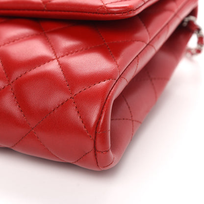 Chanel Lambskin Quilted Clutch With Chain Flap Red 9 of 9