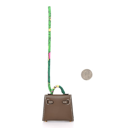 Hermes Tadelakt Mini Kelly Twilly Bag Charm Etoupe 2 of 9