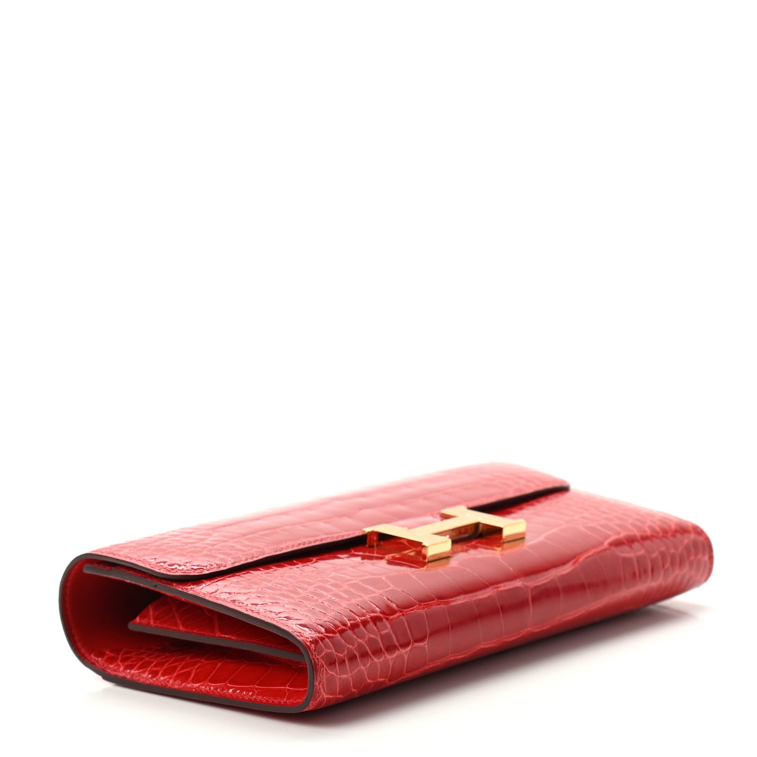 Hermes Shiny Alligator Constance Long Wallet Rouge De Coeur 4 of 7