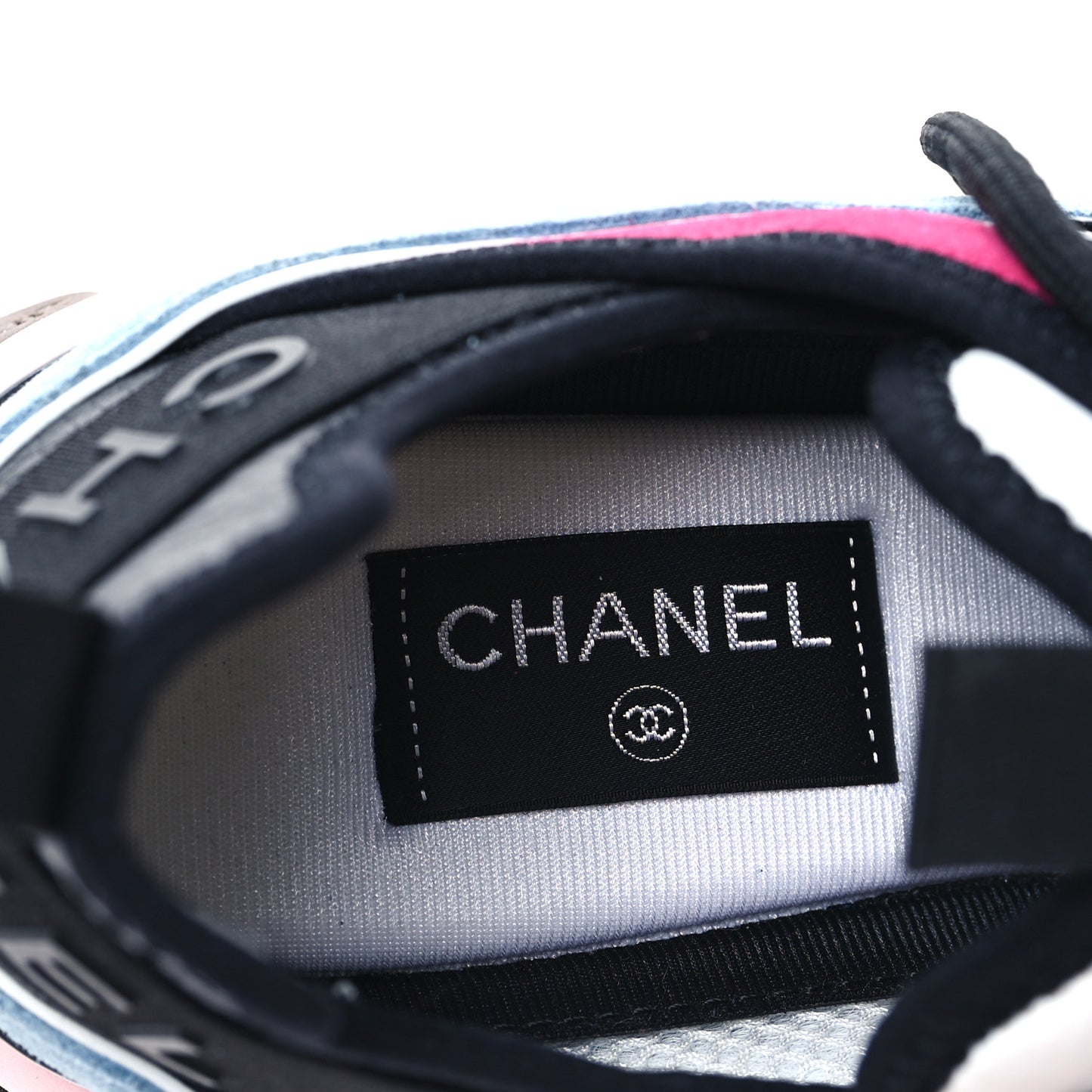Fabric Suede CC Sneakers 40.5 Blue Beige Pink