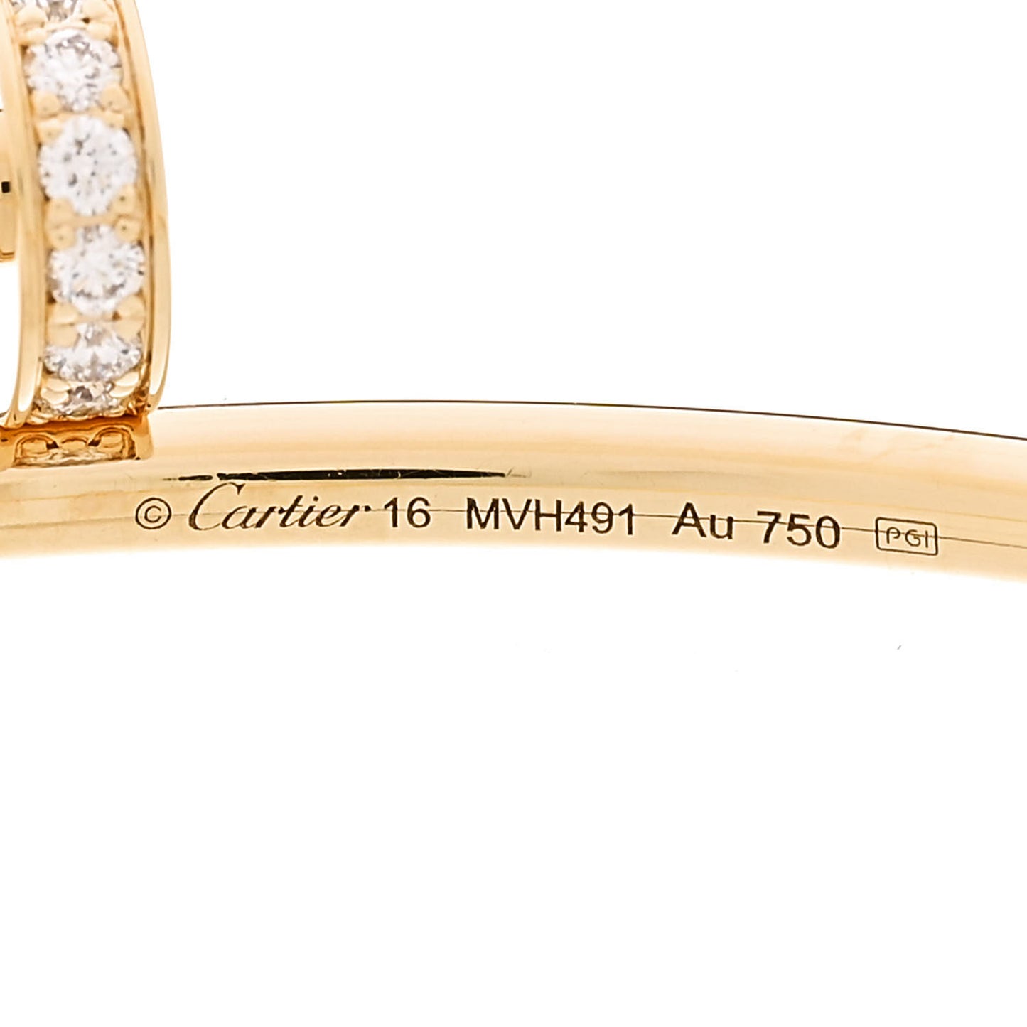 18K Yellow Gold Diamond Small Juste Un Clou Bracelet 16