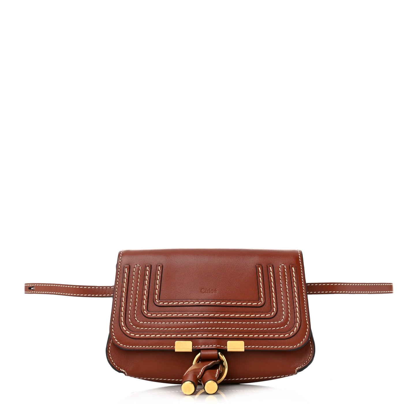 Calfskin Marcie Convertible Belt Bag Brown