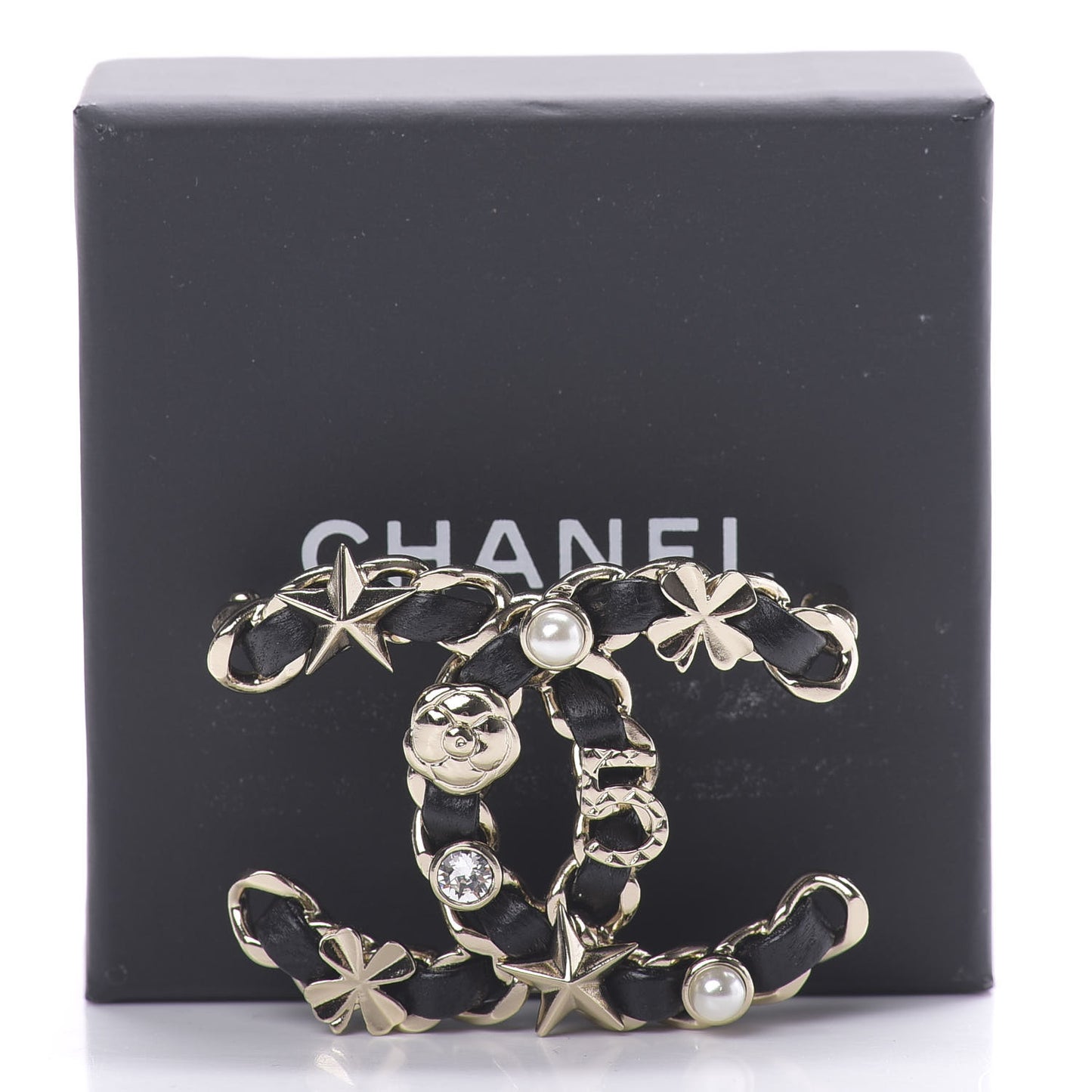 Lambskin Pearl Strass Sergeant Brooch Gold