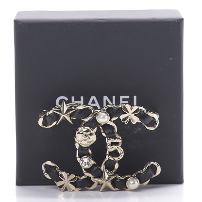 Chanel Lambskin Pearl Strass Sergeant Brooch Gold 5 of 5
