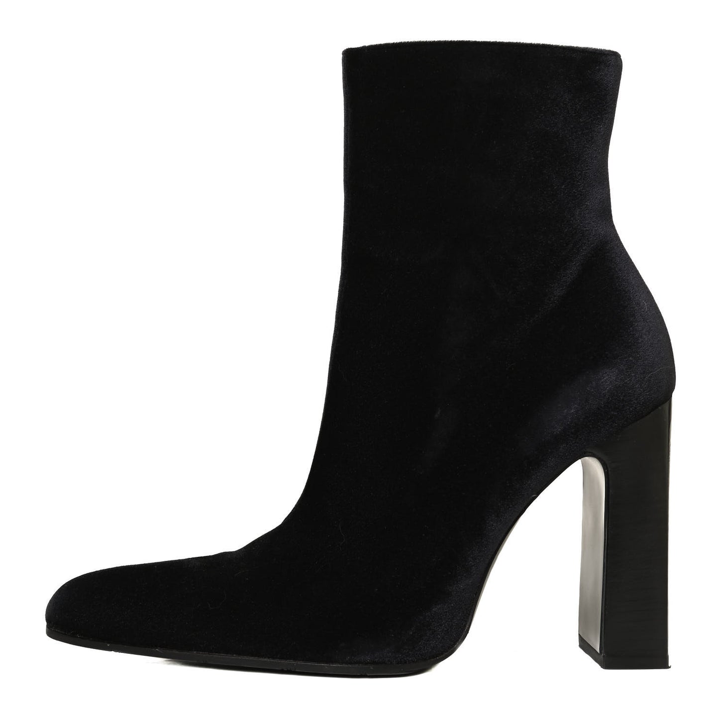 Smooth Velvet Ankle Boots 39 Black
