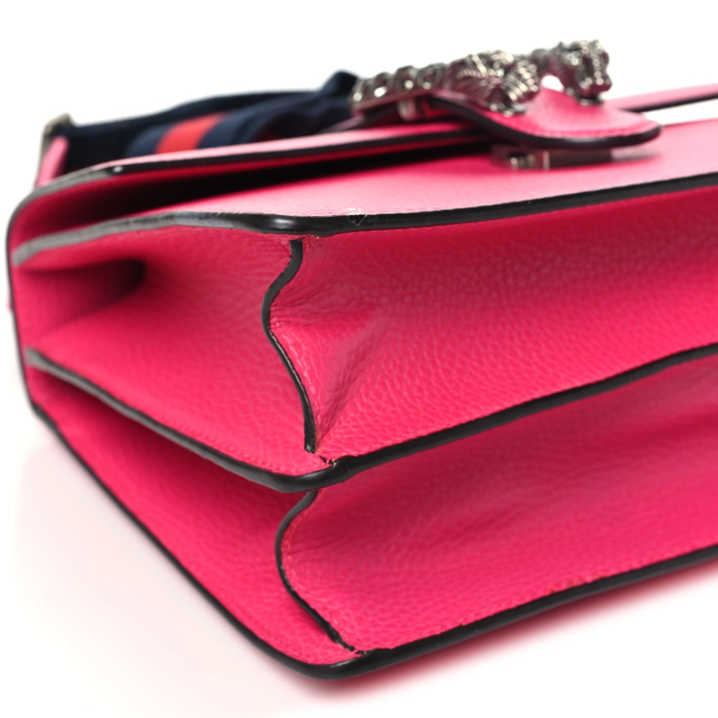 Dollar Calfskin Crystal Web Medium Dionysus Bamboo Top Handle Bag Box Pink Black Diamond
