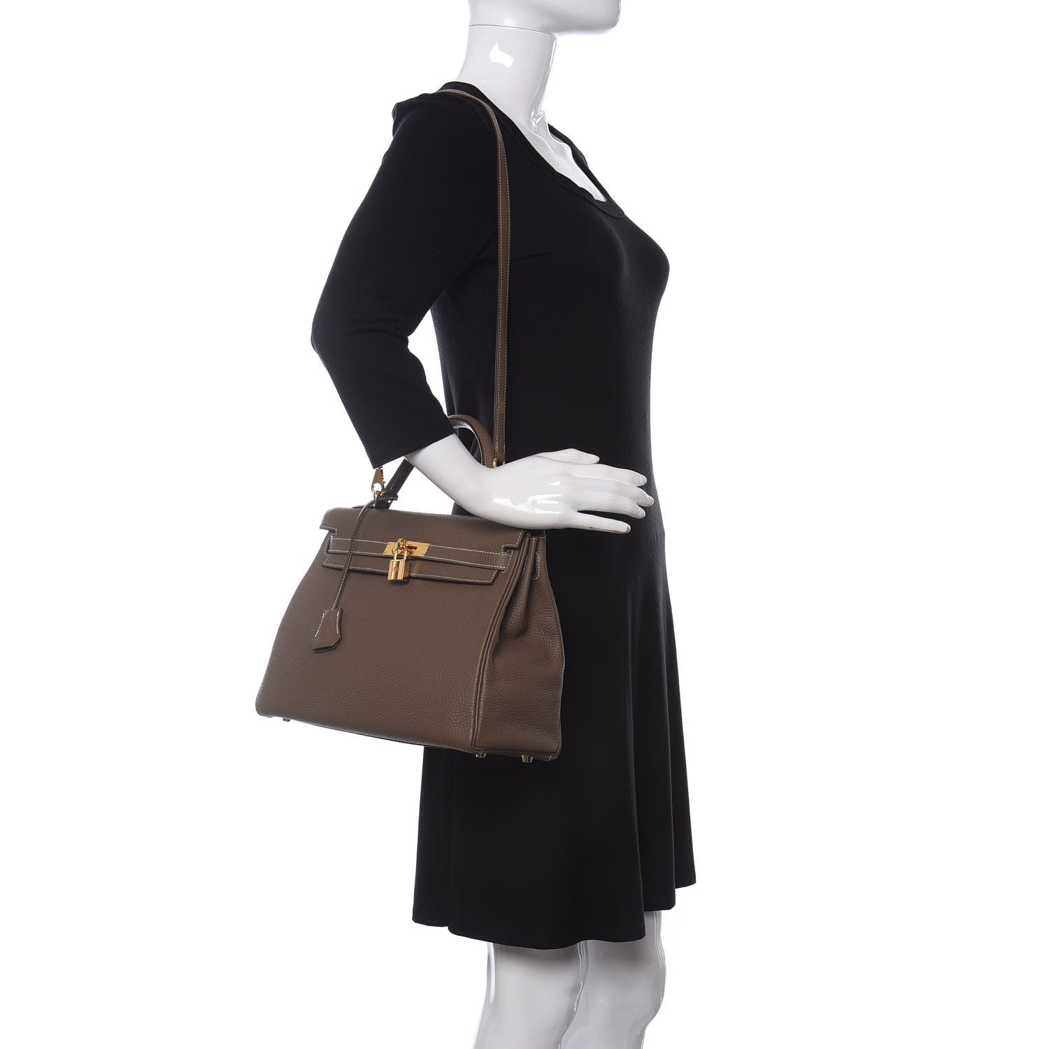 Hermes Togo Kelly Retourne 32 Etoupe 2 of 10