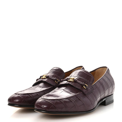 Gucci Alligator Interlocking G Mens Loafers 8 Bordeaux 4 of 11