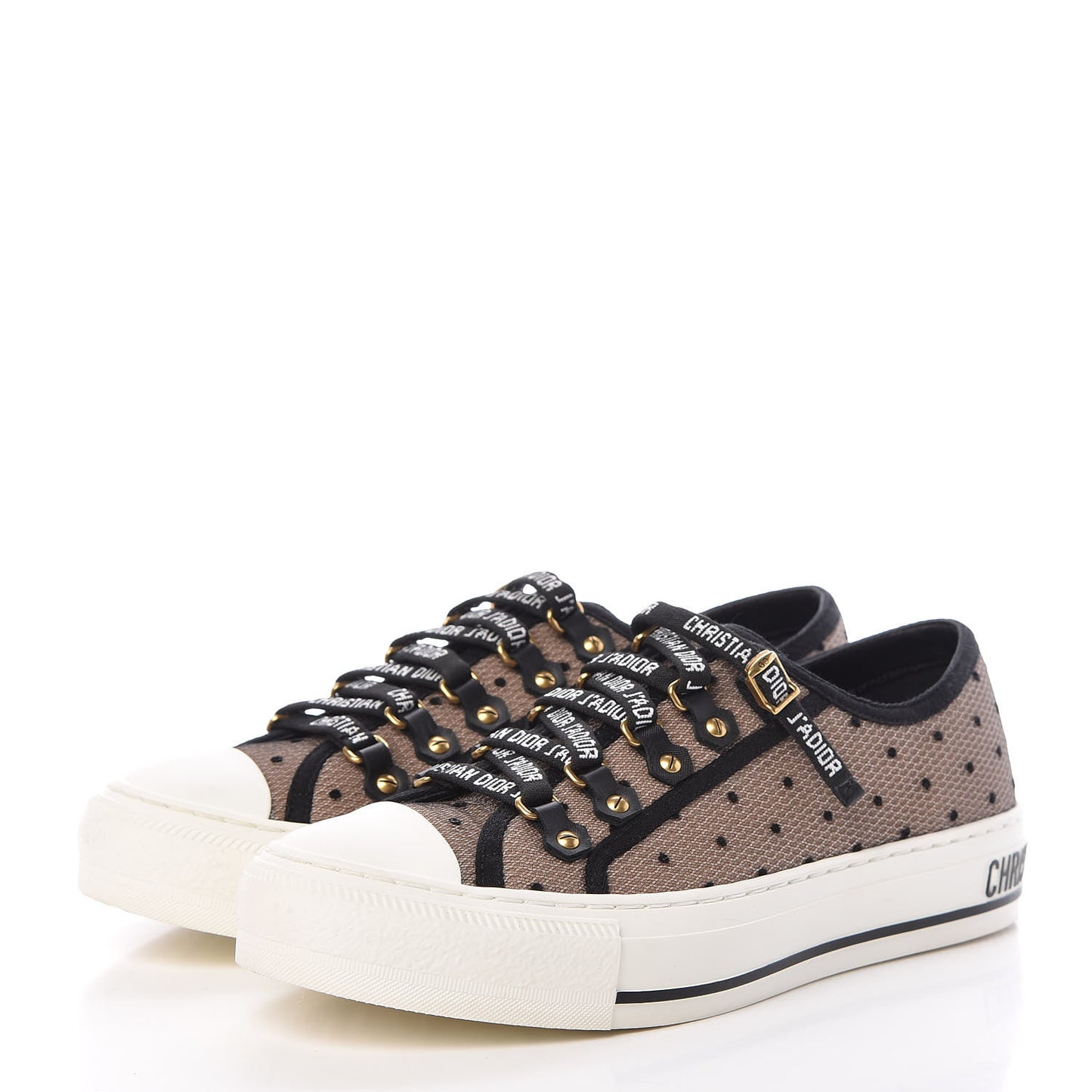 Mesh Plumetis Walk'n Dior Low Top Sneakers 37 Nude