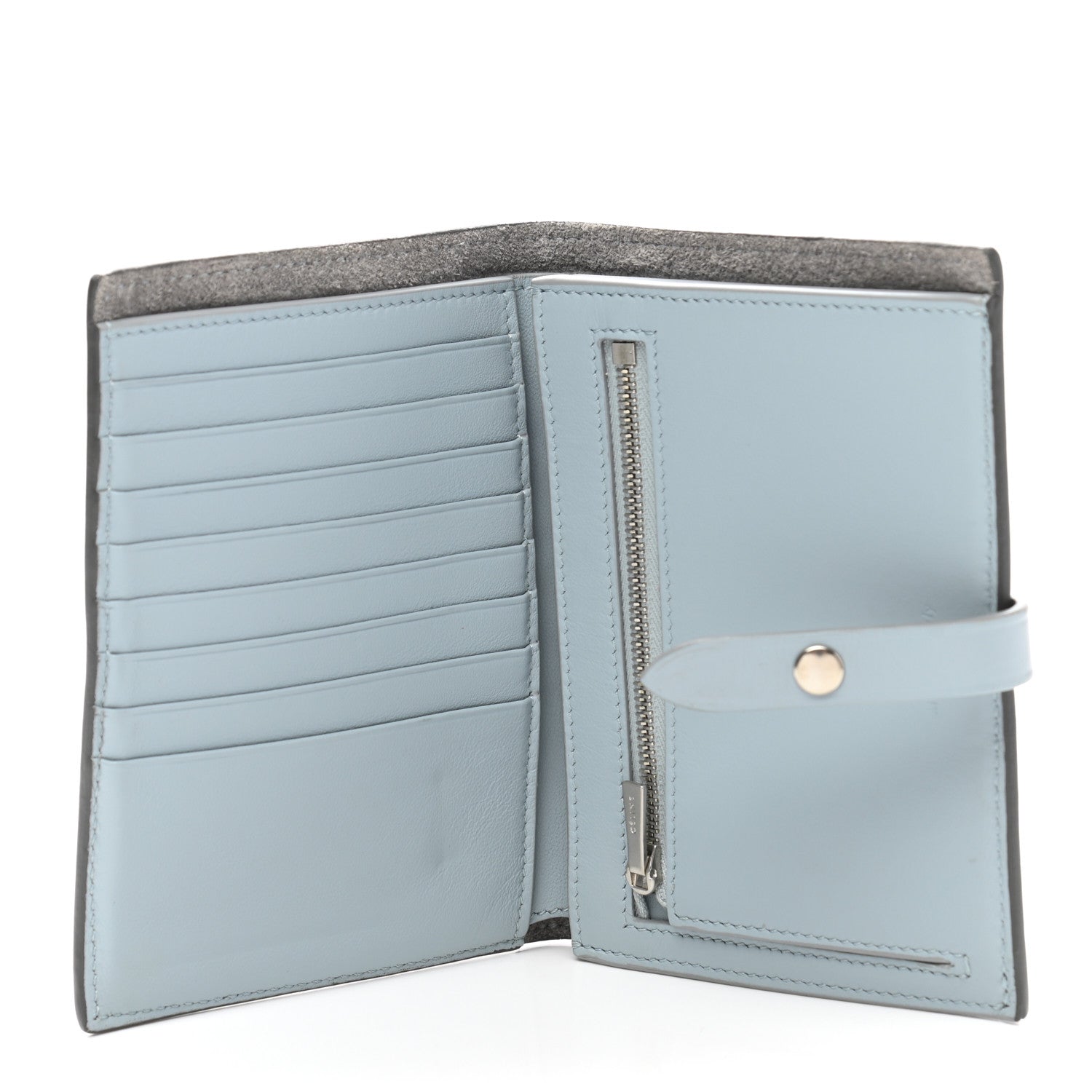 Celine Grained Calfskin Medium Multifunction Strap Wallet Pebble Mineral 5 of 9