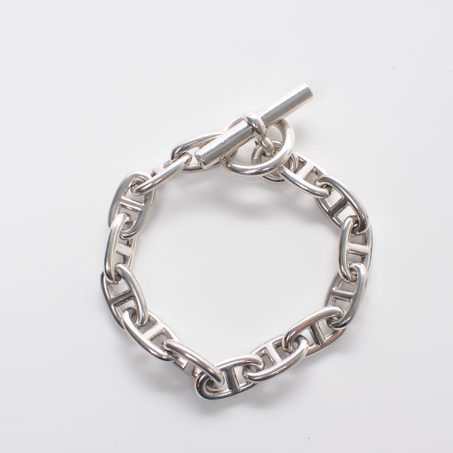 Hermes Sterling Silver GM Chaine d'Ancre Bracelet 14 3 of 6