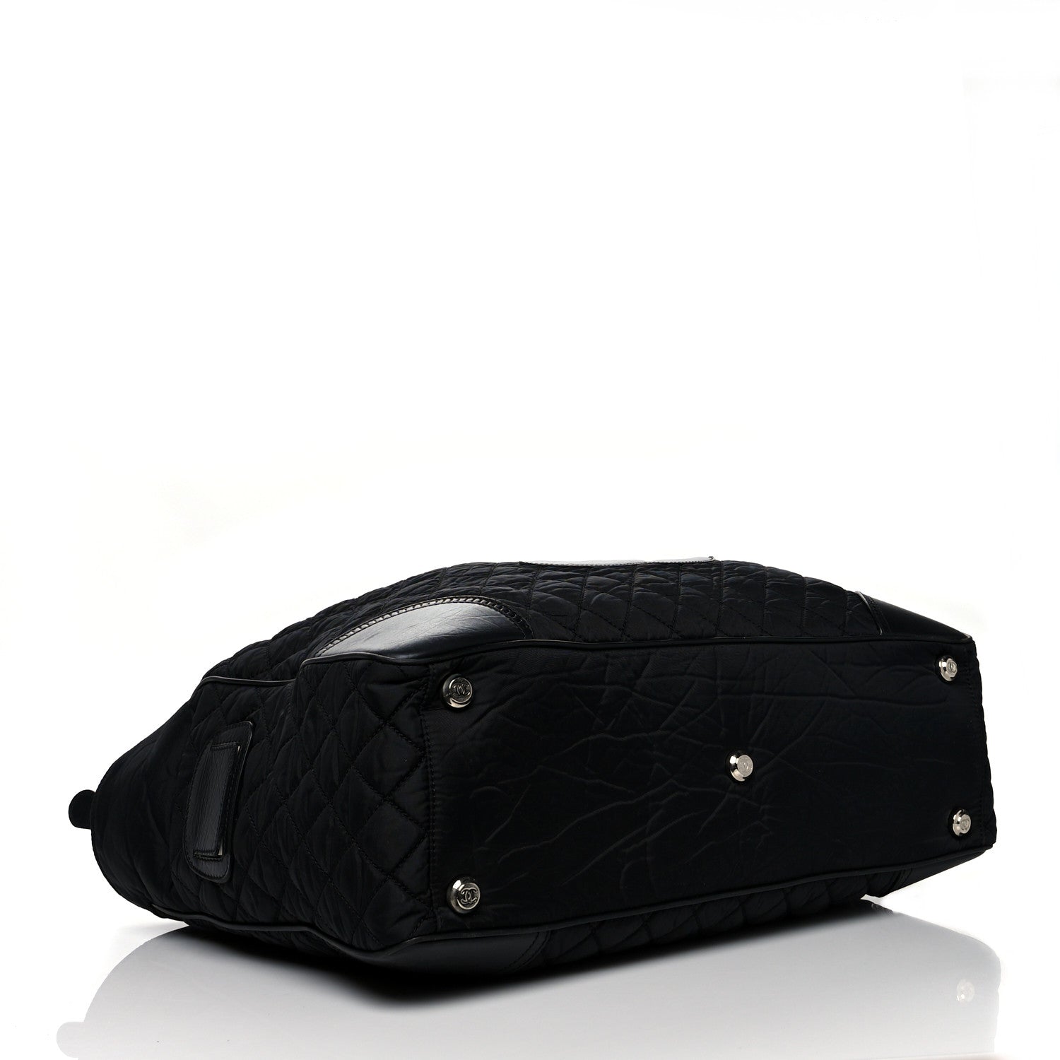 Chanel Nylon Quilted Calfskin Large CC Tote Bag Black 4 of 14