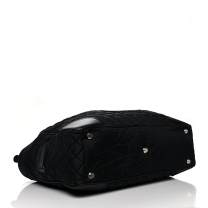Chanel Nylon Quilted Calfskin Large CC Tote Bag Black 4 of 14