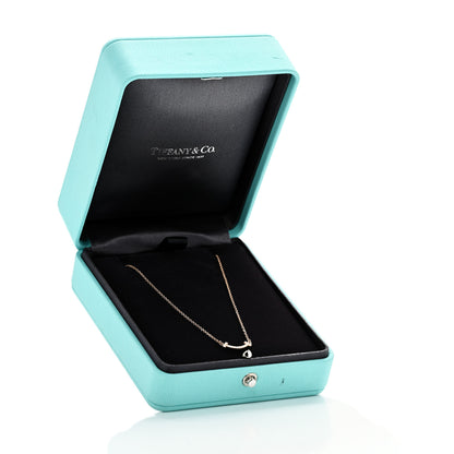 Tiffany 18K Rose Gold Diamond Mini T Smile Pendant Necklace 5 of 5
