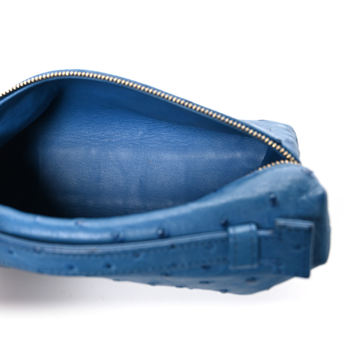 Loro Piana Ostrich L19 Extra Pocket Pouch Blue 5 of 9