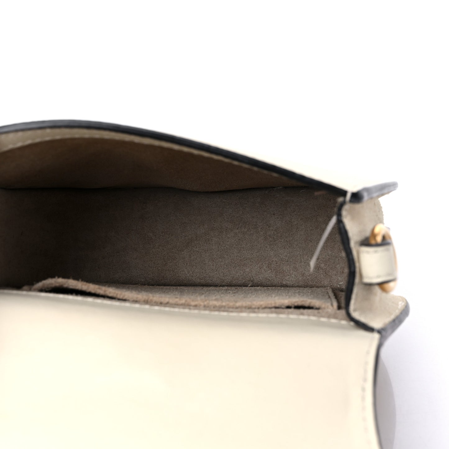Calfskin Suede Small Nile Bracelet Bag Off White