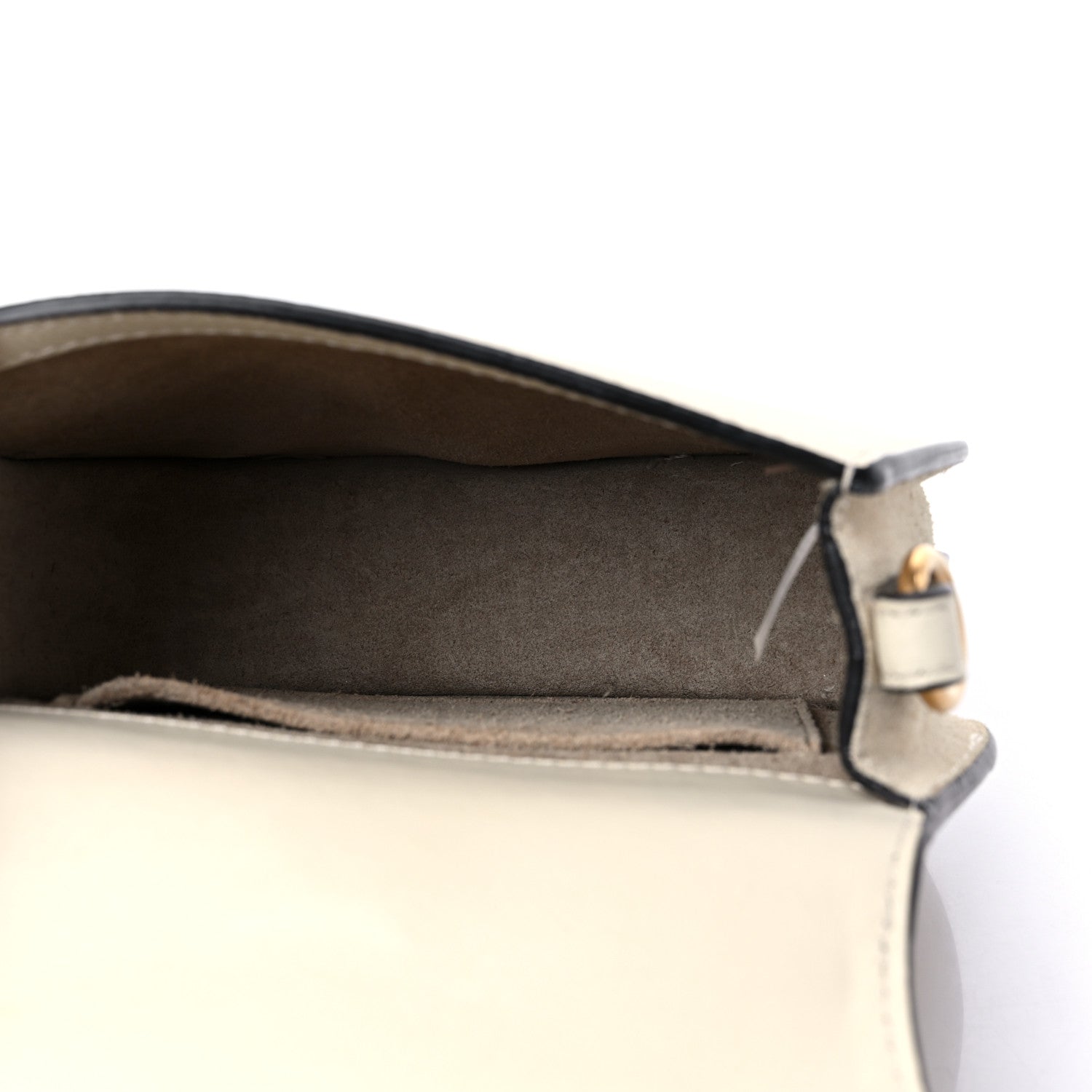 Chloe Calfskin Suede Small Nile Bracelet Bag Off White 5 of 12