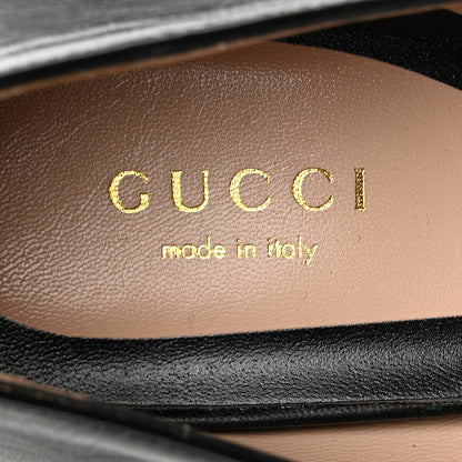Gucci Malaga Kid Pearl Embellished Winged Feline Loafer Pumps 37 Black 6 of 10